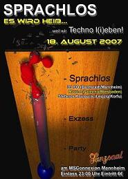 SPRACHLOS Es wird hei? - weil wir Techno l(i)eben!!!